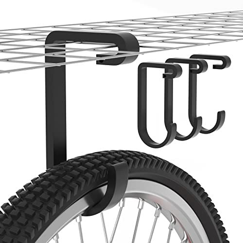 bussdis Ganchos para colgar bicicletas para techo de garaje: gancho grueso y resistente para estantes de almacenamiento de garaje, gancho de bicicleta para colgar, soporta 50 libras, ganchos de