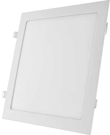 EMOS LED Panel 7 W, quadratische 450 lm Einbauleuchte, Deckenleuchte in Weiß mit Durchmesser 12 cm, extra flach, Einbautiefe 2,1 cm, Lichtfarbe warmweiß 3000 K, inkl. LED-Treiber