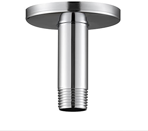 OFFO Shower Arm with Flange Universal Ceiling-Mounted Replacement Shower Arm for Fixed Shower Head and Rain Shower Head 7.6cm(3 inch) Chrome