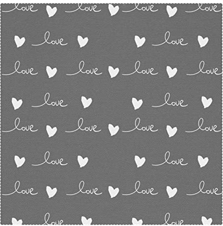 Placemats Set of 4 Kits Modern for Dinner Table, Rainbow Love Is Love Grey White Heart