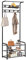 Panana 3 Tier Shelves Metal Coat Rack Stand with Shoe Storage Hallway Furniture 8 Hooks (Black)