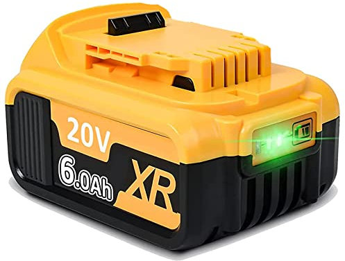 20V 6.0Ah Li-Ion Ersatzakku für Dewalt 18V Akku DCB200 DCB184 DCB101 DCB107 DCB112 DCB105 DCB115 DCB203