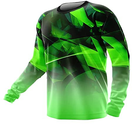 KAISUN Herren Fahrradtrikot Langarm MTB-Trikot Schnell Trocknend Atmungsaktiv Mountainbike Kleidung Radfahren Jersey Downhill (Color : TYP-6, Size : 4XL)