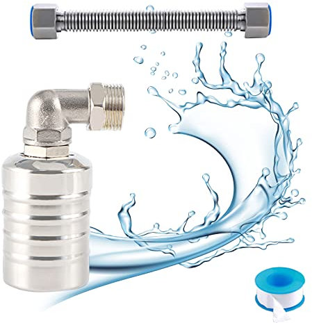 3/4'' Vanne à flotteur entièrement automatique en acier inoxydable 304, régulateur de niveau d'eau automatique pour réservoir d'eau, mini robinet à boisseau sphérique à flotteur en acier inoxydable