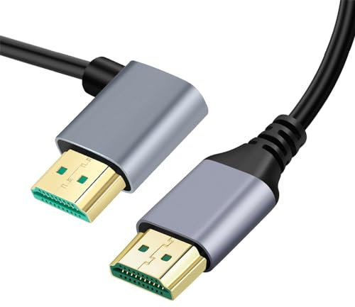 xiwai Cavo HDTV ultra sottile 8K HDMI 2.1, 0,5 m, ultra flessibile, ultra flessibile, ad angolo sinistro, da maschio a maschio, per computer, HDTV, proiettore, Home Theatre