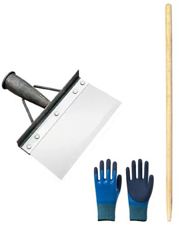 rateau de désherbage Pelle de désherbage avec poignée, pelle de jardin avec gant de travail, pelle de nettoyage extérieur pour l'aménagement paysager, creuser, bordure de pelouse, camping sur herbe (