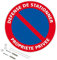 Panneau de signalisation rétro réfléchissant rond prépercé PVC ou ALU diam 250mm ou 300mm + Kit de fixation pour pose facile, rapide - Défense de stationner propriété privée -
