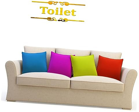 KONTONTY Adesivo Da Parete A Specchio Cartello Inglese Toilet Creativo in Acrilico Per Decorazione Bagno Di Casa