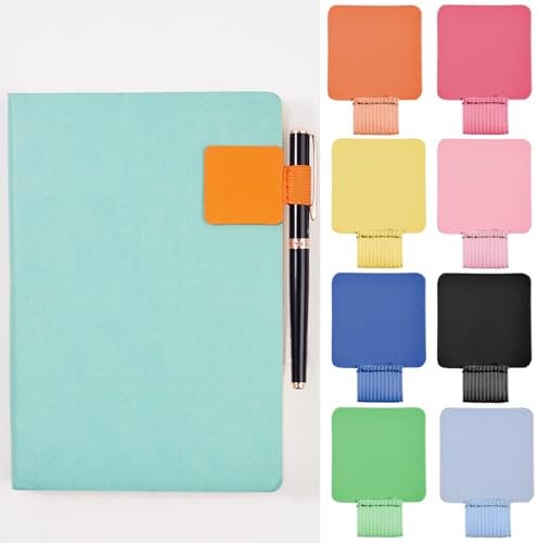 Luxiremi 10 Pcs Pen Loop Holder Self Adhesive Leather Pen Holder Notebook Self Adhesive Pen Ring 10 Colors Pen Ring Elastic Pen Holder Suitable for Tablet, Diary, Calendar, Notebook
