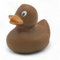 Quietscheente Renate Regenbogen Braun, eine original Badeente von SUPERLOTTI®, der Qualitätsmarke für Kinder! Nur echt in der Apfelbox!