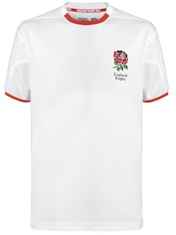 Official Mens England RFU Rugby Shirt - England Rose Leisure T-Shirt (UK, Alpha, L, Regular, White)