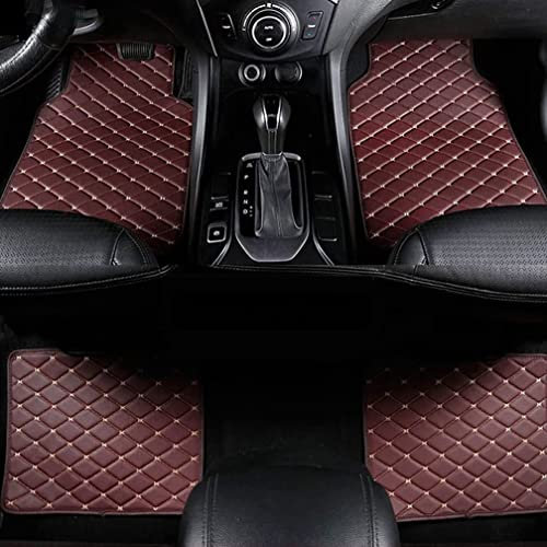 VALKEM Auto Fußmatten für BMW X2 2018 2019 2020 2021 2022 2023 2024, 4 Stück Allwetter Wasserdicht Vorne und Hinten Leder Antirutschmatten Teppiche Set, Auto Matten Zubehör,E Coffee Brown