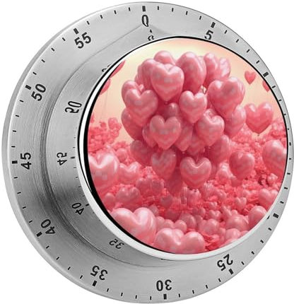 Küchentimer, Herzförmiger Ballon-Visueller Timer, 60-Minuten-Countdown-Timer für Zuhause, Küche, Büro, Fitnessstudio