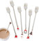Set di cucchiai natalizi in acciaio inox, set di cucchiai di Natale, 6 cucchiaini da caffè, cucchiai da tè, zuppa, zucchero, dessert