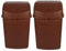 Jolie Max Set of 2 55L Extra Large Recycling Bins with Swing Lid – Durable Plastic Dustbin for Waste Management, Home & Office Use – Easy to Clean, 110L Total Capacity (BROWN)