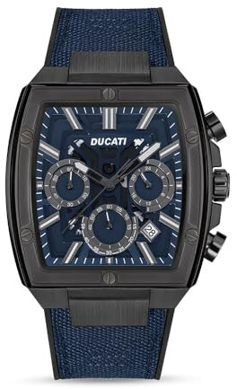 Ducati Herren-Chronograph, Quarzuhr, mutiges Gehäusedesign, multifunktionale Hilfszifferblätter, sportliches Rennen, Ästhetik, Stoppuhr-Funktion, modernes Design, leistungsinspirierte Uhr für den