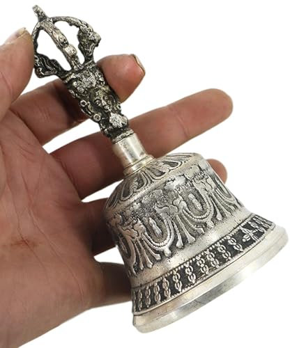 yztju Tibetisch-buddhistische Meditationsglocke und Dorje Set – Handglocken-Gebetsglocke | Dorje leichte Meditation Altar-Glocke, handgefertigte Dharma-Objekte zur Dekoration