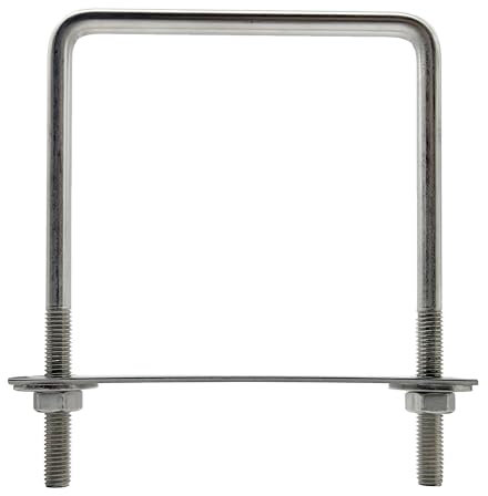 duoyif Perno En U 100 mm x 140 mm M8 Tornillos En U, Diámetro interno 100mm, Pernos En U Cuadrados Inox con tuerca placa de marco, Pernos U Para Patios Barcos Fijación De Tuberías (M8-100x140mm)