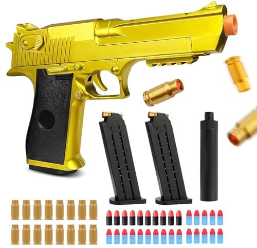 Toy Gun, Toy Pistol with Soft Foam Bullet Magazine Kids Educational Gadget Shooting Game Replicant Gun for Safety Training or Play Unique Gift for Boys Girls Teenager