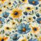 Auspicium Vintage Floral Peel and Stick Wallpaper Blue and Yellow Flowers, Self-Adhesive Removable Wallpaper Contact Paper for Decorative Bedroom Bathroom House Wall (17.3 x 118 inches)