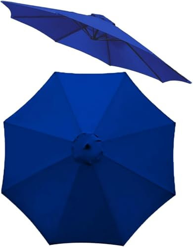 ELYSYSRL Auvent de Remplacement pour Parasol de Terrasse de 2/2.5/3.0/3.5m, 6 Baleines/8 Baleines Toile De Parasol Déporté Housse de Rechange(Bleu,3.5M/8 Arms)