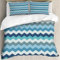 MJNLYDAO Bedding duvet set Reversible soft print set Hypoallergenic glue cover Bedding kit with 2 pillowcases,Aqua, Retro Vintage Chevron Geometric Zig Zag Decorative Stripes, Light Blu,152x203cm
