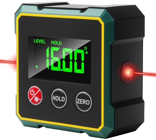 goniometro digitale, livella digitale con display LCD, goniometro digitale, livella a bolla laser ricaricabile USB, mirino angolare digitale per lavori di legno, costruzione fai da te