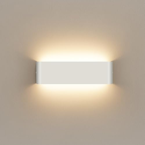 IEGLED Wandleuchte Innen 30CM, 12W Wandlampe mit Up und Down Lichtquelle, 3000k Warmweiß LED Lampe, Wandlichter aus Aluminium, Wandbeleuchtung für Wohnzimmer, Schlafzimmer, Flur