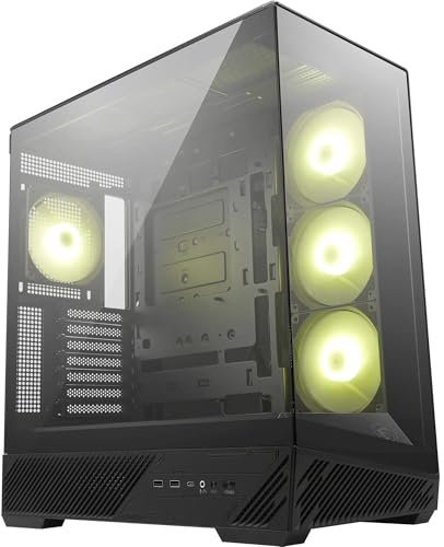 MSI MAG PANO 130R PZ – Mid-Tower-Gaming-PC-Gehäuse – Unterstützt GPUs mit Einer Länge von bis zu 400 mm, herausnehmbare Staubfilter, USB 20 Gbit/s (Typ C), Back-Connect-ATX- und Micro-ATX-Mainboards