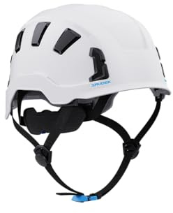 Irudek OREKA II Vent weiß – belüfteter Sicherheitshelm für Arbeiten in der Höhe, Ultraleicht, Verstellbarer Kinnriemen, Universalschlitze 30 mm, NFC-Chip, EN 397 / EN 12492