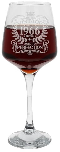 Always Looking Good 60th Birthday Gift Vintage 1966 Aged to Perfection Engraved Large Wine Glass Present for 60 Year Old Etched 400ml Wine Glass