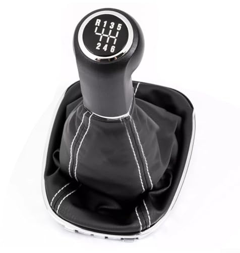 Für Opel Schaltknauf und Schaltmanschette für Corsa D S07 und Corsa E X15 6 Gang Schaltgetriebe Schalthebelknauf aus Leder und Kunststoff
