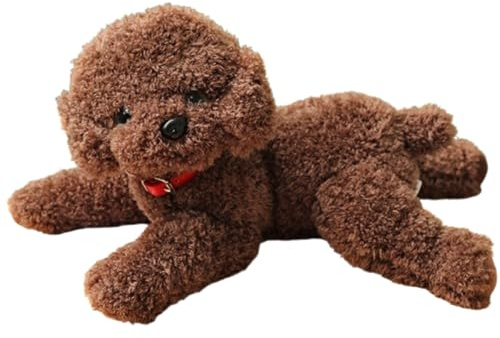Xiyocadt Plüschhund，Kuscheltier Hund, EIN Plüsch-Teddybär mit Einem Schal um Den Hals，Der Treue Begleiter zum Kuscheln Und Liebhaben für Jede Gelegenheit (38 cm,Braun)