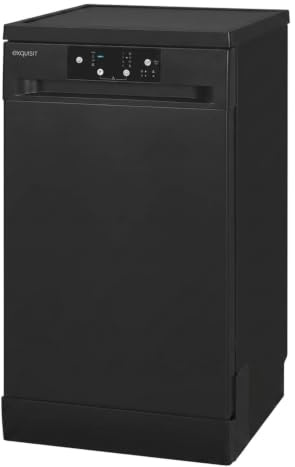 Exquisit® Lavavajillas Compacto 45cm Negro Libre Instalación Clase D | Bajo consumo, programas rápidos, funcionamiento silencioso y diseño compacto para cocina doméstica