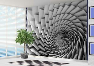 Cool 3D Optical Illusion Swirl Stone Slabs Wallpaper Wall Mural - 2XL