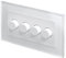 RetroTouch 4 Gang 2 Way Dimmer Switch 3-200W LED & Halogen White Glass PG 02102