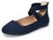 DREAM PAIRS Womens Ballerina Flat Fashion Elastic Ankle Straps Cross Strap Round Toe Comfy Ballet Pumps Dolly Shoes,Size 7,Navy-1,Sole_Stretchy