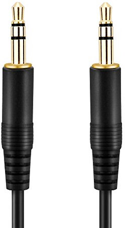 conecto CC20084 Audio Stereo Aux Verbindungskabel Klinkenkabel Klinke/Klinke, 3,5mm Klinke Stecker auf 3,5mm Klinke Stecker, vergoldet, Ultraslim-Design, 1m, Schwarz