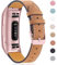 Mornex Strap Compatible Charge 3 Strap/3 SE/Charge 4 Leather Strap, Classic Adjustable Replacement Wristband Fitness Accessories Metal Connectors