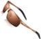 DADA-PRO Sonnenbrille Herren Polarisiert Fahrradbrille Sportbrille Verspiegelt Fahrerbrille mit Metallrahmen Ultraleichte UV400 Schutz 8177 (Braun)