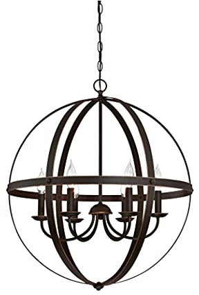 Westinghouse Lighting 63282 Stella Mira Six-Light Indoor Chandelier, Oil Rubbed Bronze Finish with Highlights