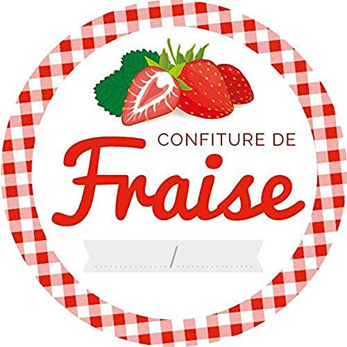 AVERY - Pochette de 64 étiquettes confitures de fraise - Ø47,5 mm