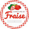 AVERY - 64 Étiquettes Rondes Satinés Confitures de Fraise Inscriptibles - Adhésif Sans Solvant pour Usage Alimentaire - Format Ø 47 mm