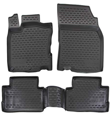 J&J AUTOMOTIVE | 3D Design Gummimatten Gummifußmatten Für Qashqai J11 2014-2021, Schwarz, Anti-Rutsch, Ohne Geruch, Allwetter, Rand 3cm, 4-Teilig