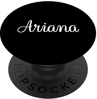Ariana Name auf Schwarz für Mädchen & Damen - Ariana PopSockets PopGrip: Ausziehbarer Sockel und Griff für Handys/Tablets mit Tauschbarem Top