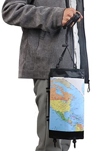 Wakauto Clear Waterproof Map Case Portable Foldable Map Pack Dry Bag Protector Pouch for Camping, Hiking, Documents, Electronics, Emergency, Outdoors