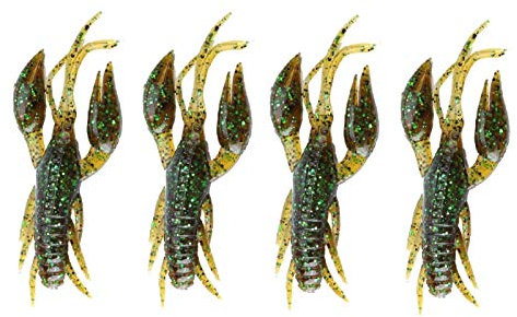 Lebensechte Krebse Fast Sinking Köder Angeln Langusten für Karpfen Bass Fischen für die Verwendung in einem Texas Rig(Sauce Green, 1#)