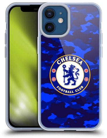 Head Case Designs Officially Licensed Chelsea Football Club Camouflage Crest Gel Case [Military Grade Protection] Compatible With Apple iPhone 12 Mini