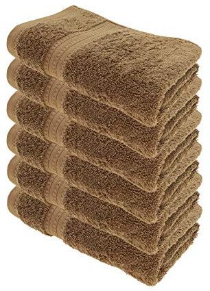 Julie Julsen® Bio Handtuch-Set, 6 Handtücher in 32 Farben erhältlich weich und saugstark Walnuss 50x100 cm