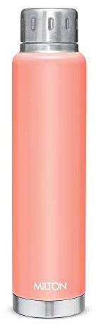 Milton Insulated Water Bottle 25 oz (750 ml) Stainless Steel Double Walled Vacuum Flask Hot and Cold Drinks, Leak Proof Simple Screw Lid, Office, Gym, Elfin 750 Peach